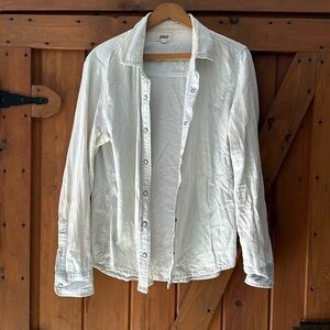 Light denim snap button down